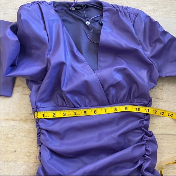 Zara vegan leather mini dress NEW - Picture 9 of 11